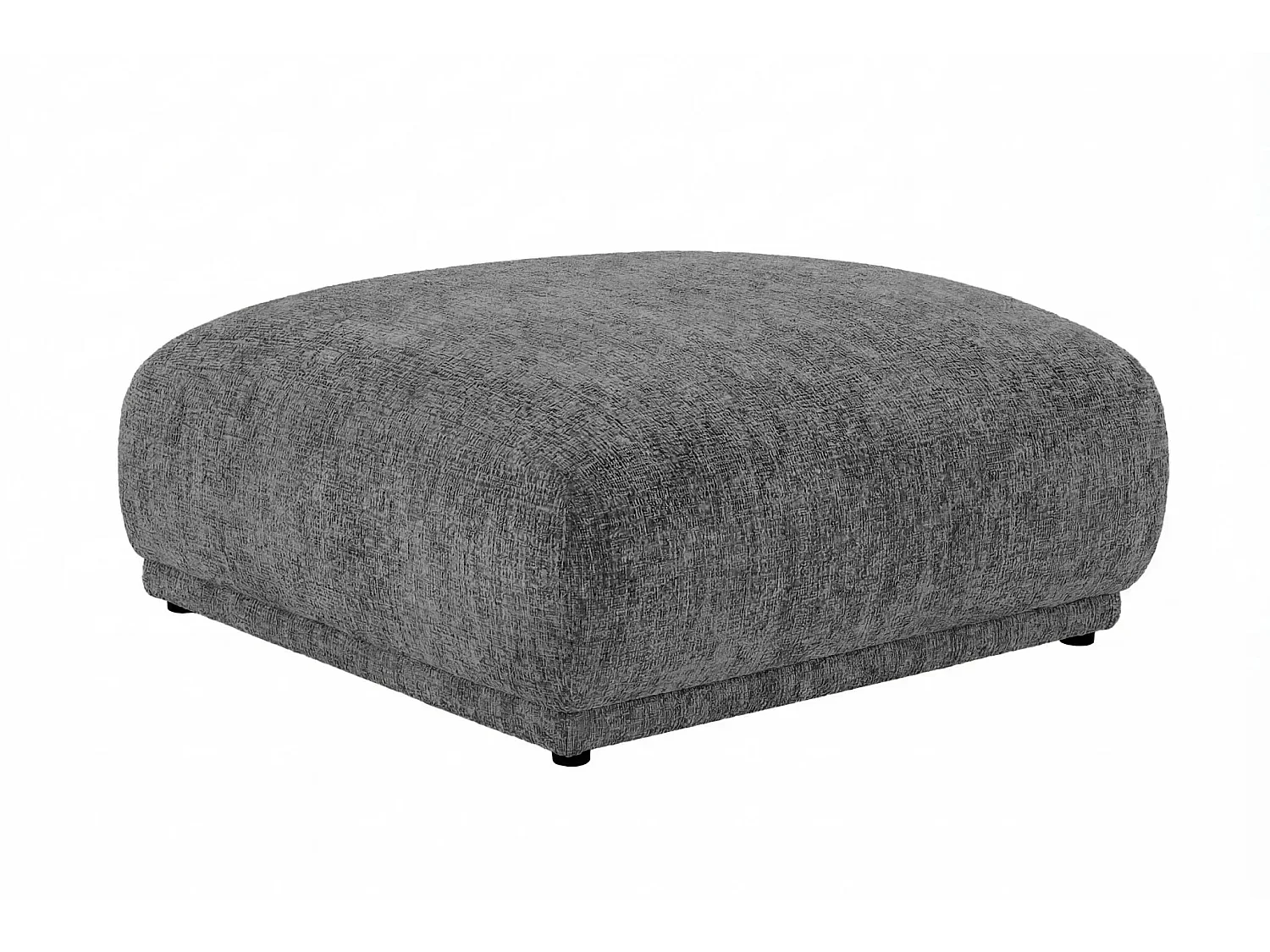 ROSALIE - Pouf en tissu chenille Gris foncé 102x83x46