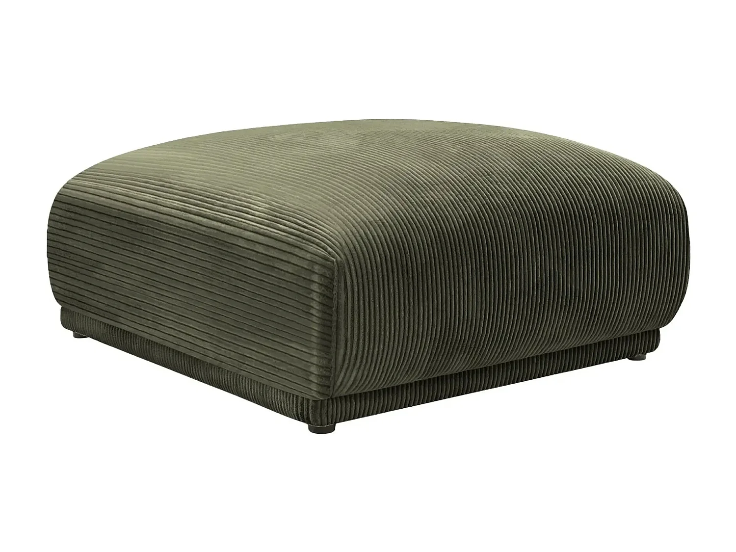 ROSALIE - Pouf en velours côtelé Vert 102x83x46