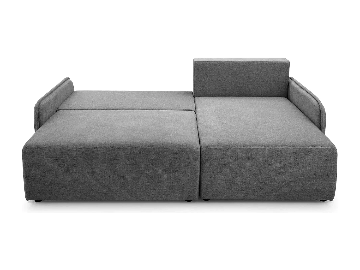 SACHA - Canapé d'angle tissu chiné 4 places - Gris Foncé - Gauche