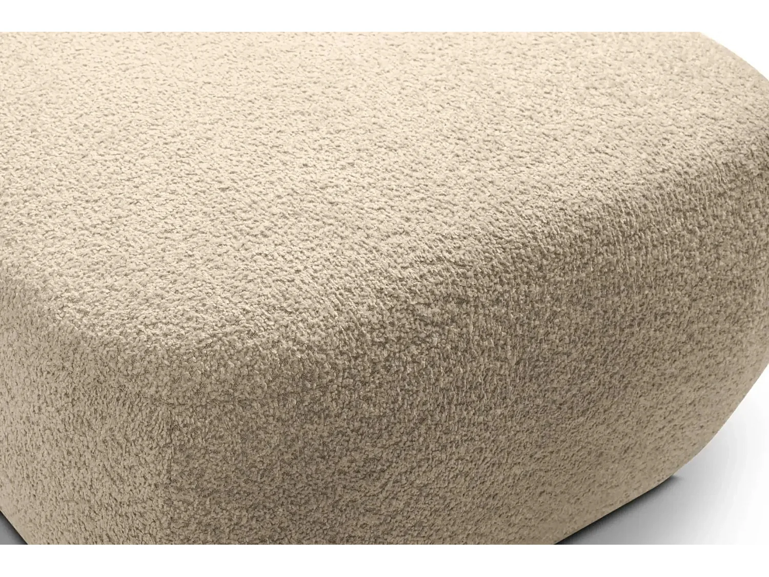 SANTIAGO - Pouf tissu bouclette - Taupe