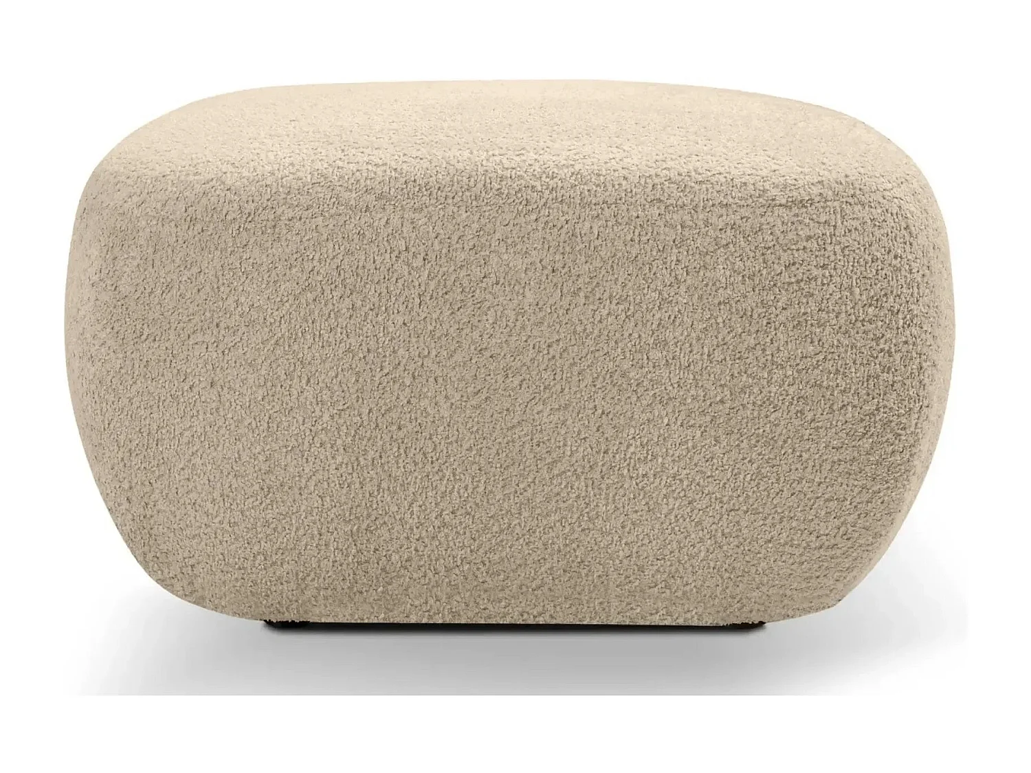 SANTIAGO - Pouf tissu bouclette - Taupe