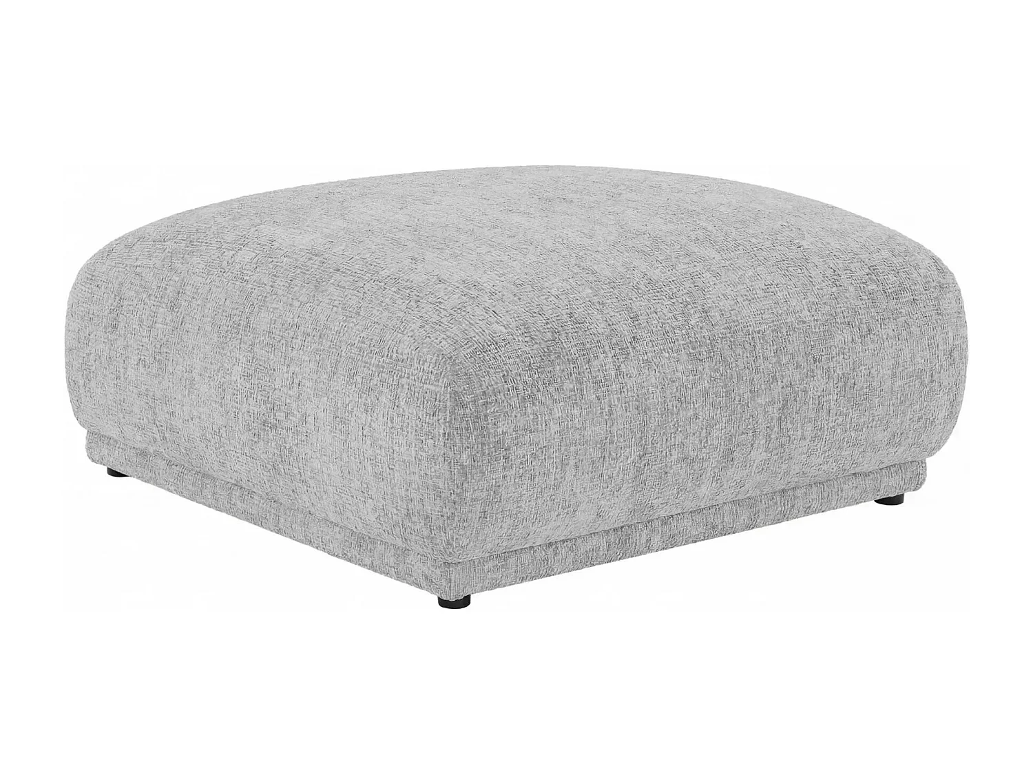 ROSALIE - Pouf en tissu chenille Gris clair 102x83x46