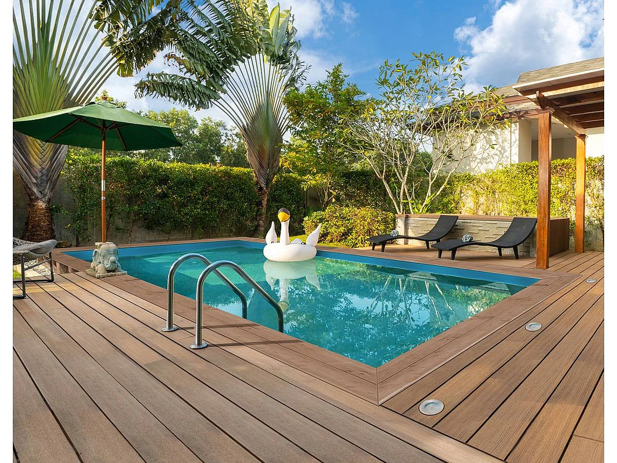 Piscina rettangolare in legno "Panama" - 6,20 x 4,10 x 1,31 m