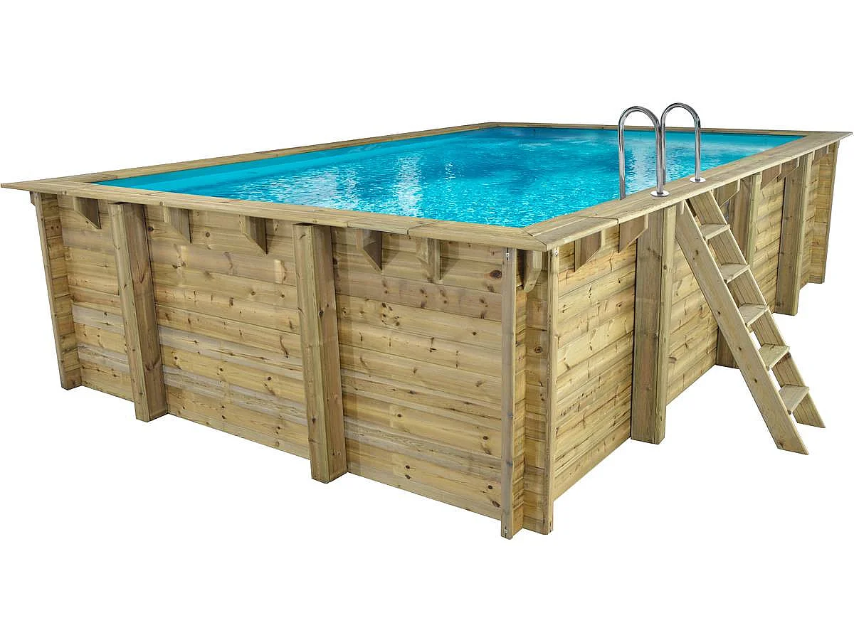 Piscina rettangolare in legno "Panama" - 6,20 x 4,10 x 1,31 m