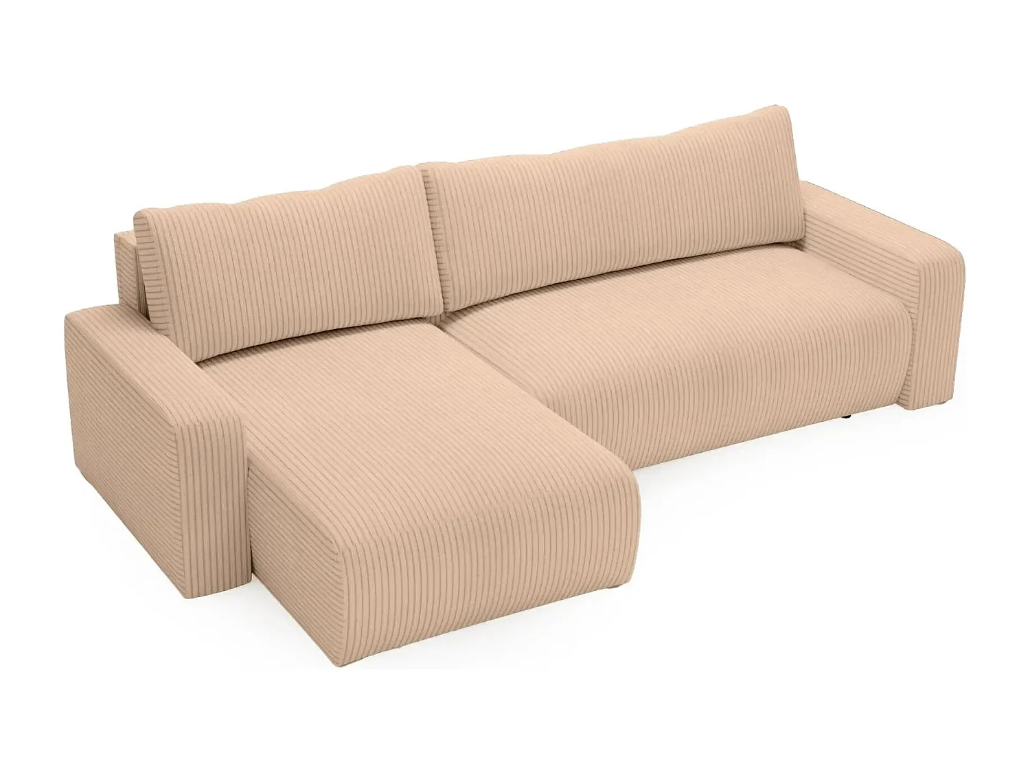 LUCIE - Canapé d'angle velours cotelé - Café