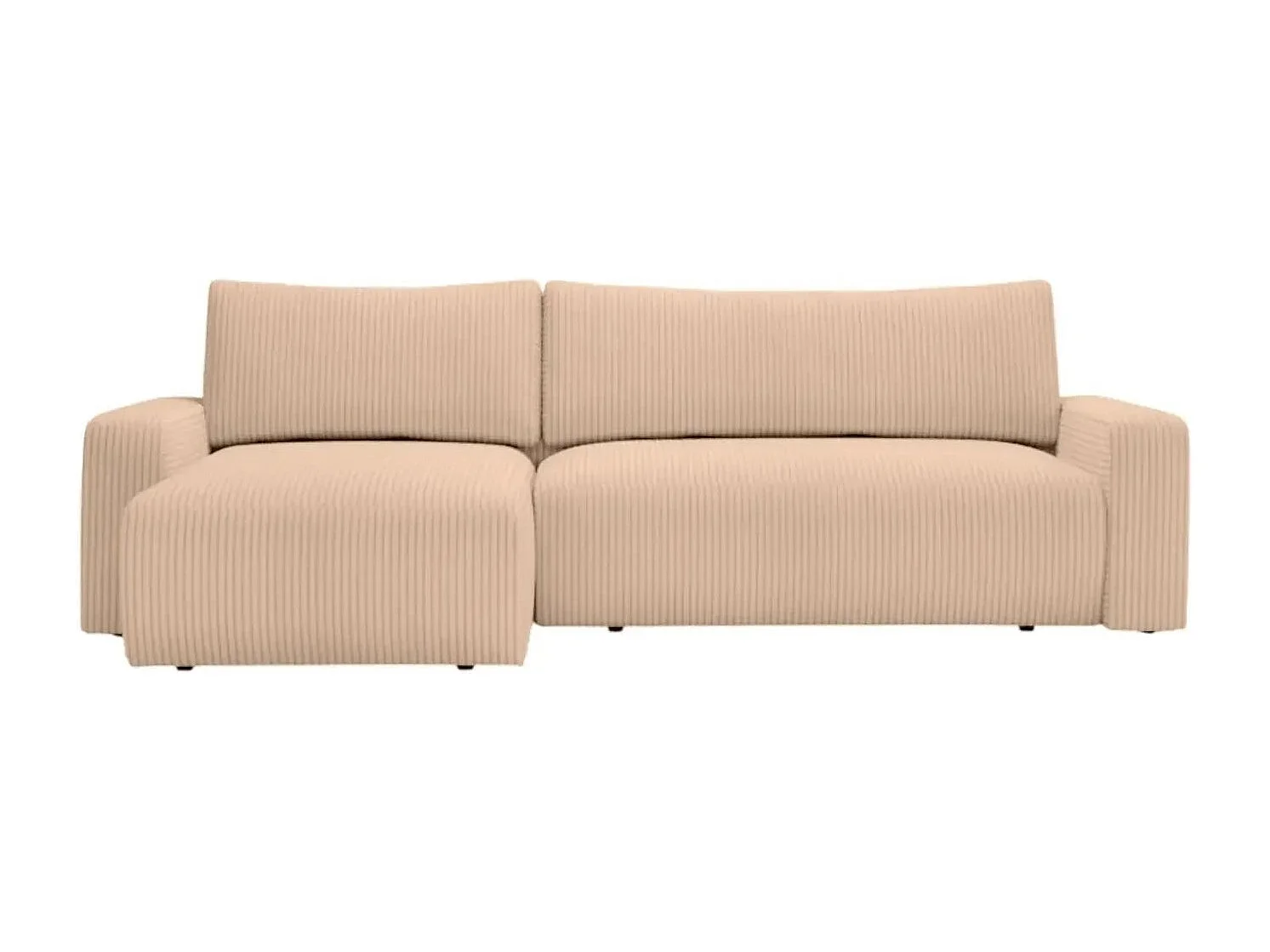 LUCIE - Canapé d'angle velours cotelé 4 places - Café