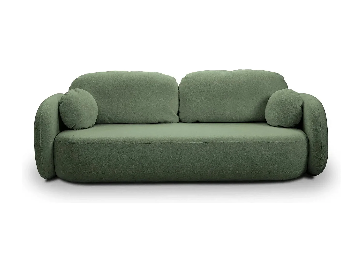 SANTIAGO - Canapé droit tissu bouclette - Vert