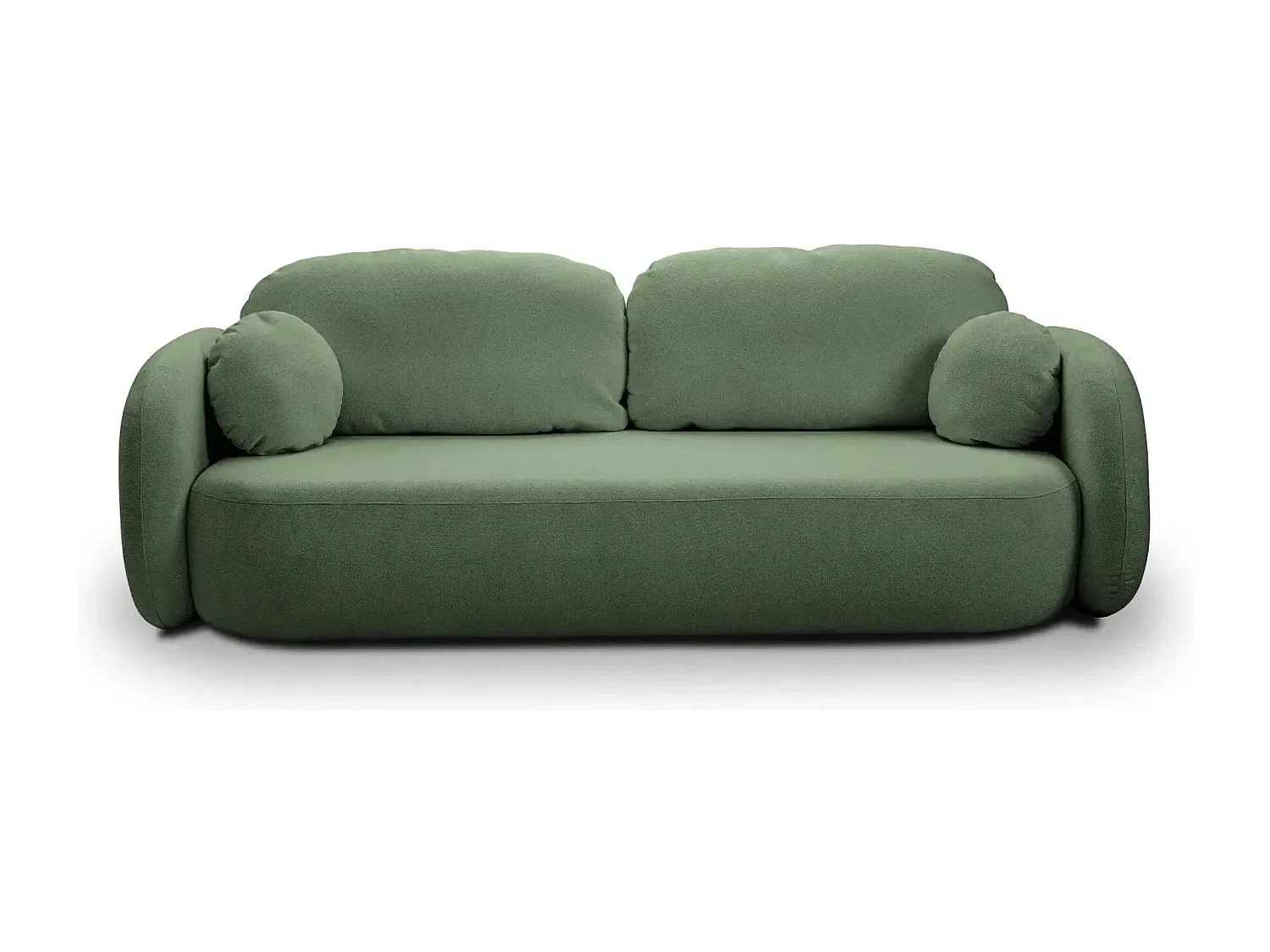 SANTIAGO - Canapé droit tissu bouclette 3 places - Vert