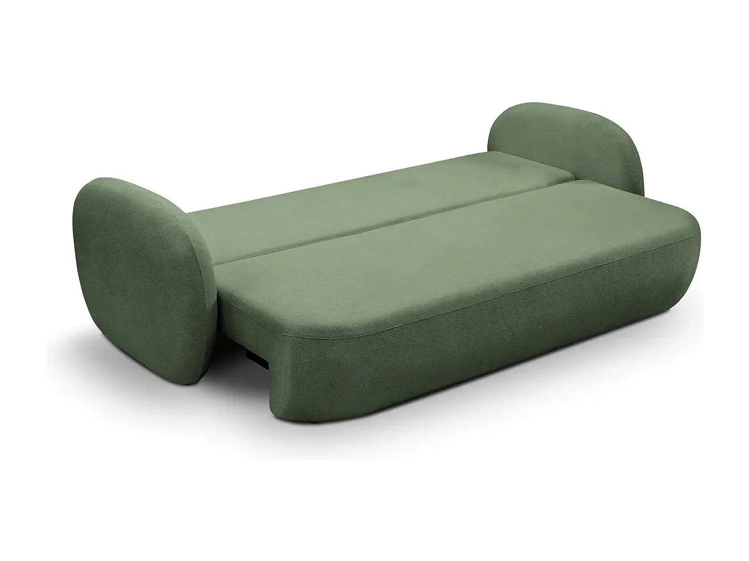 SANTIAGO - Canapé droit tissu bouclette 3 places - Vert