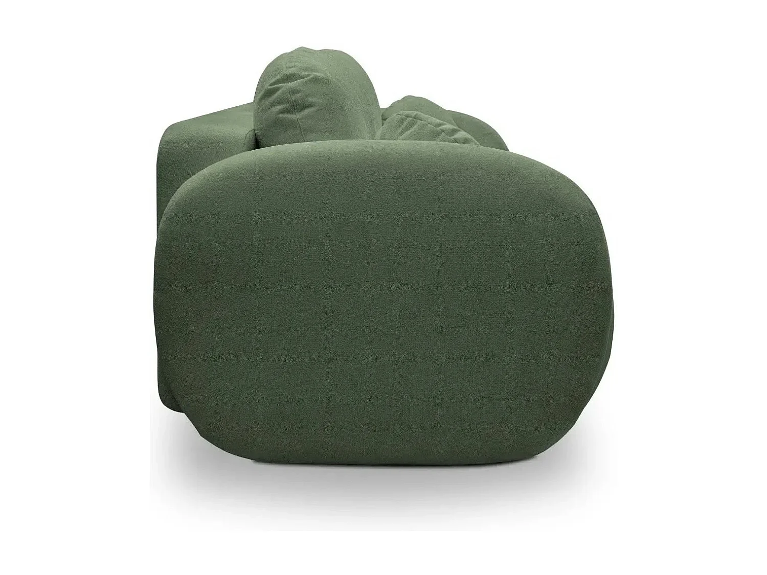 SANTIAGO - Canapé droit tissu bouclette 3 places - Vert