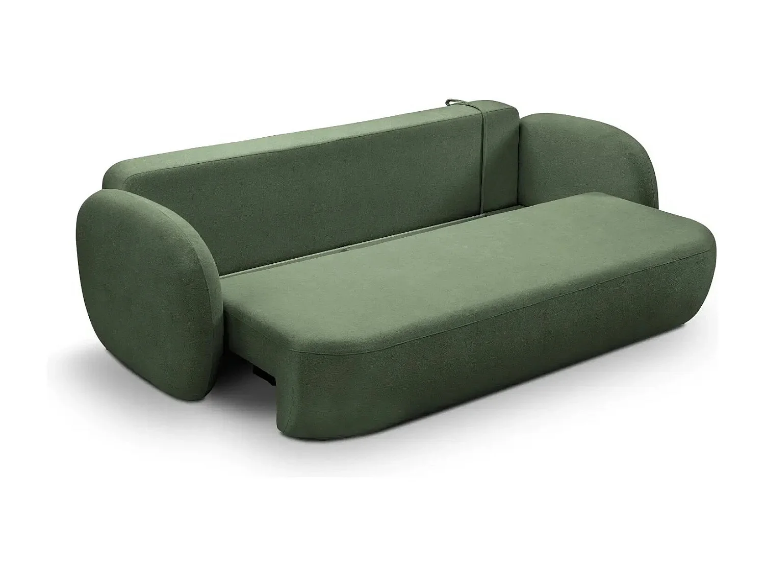 SANTIAGO - Canapé droit tissu bouclette 3 places - Vert