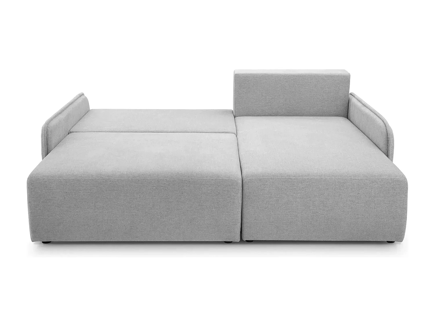 SACHA - Canapé d'angle tissu chiné - Gris Clair - Droit