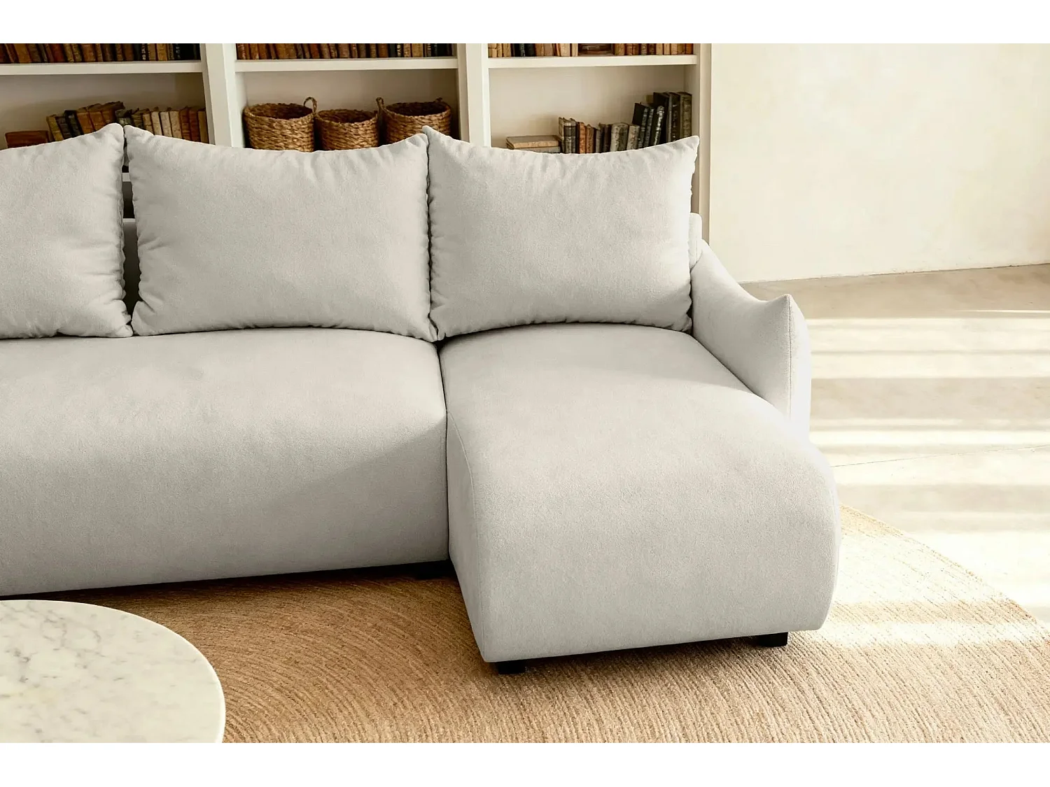 OCEANE - Canapé d'angle 3 places - Taupe