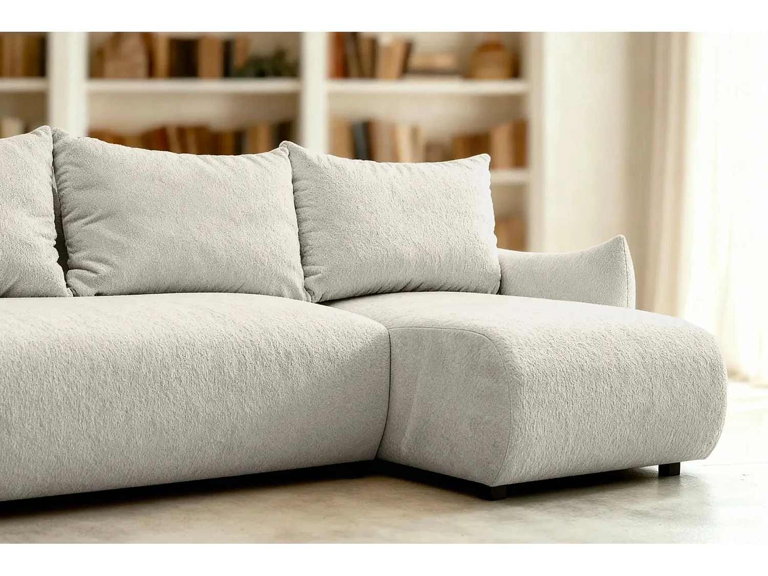 OCEANE - Canapé d'angle 3 places - Taupe