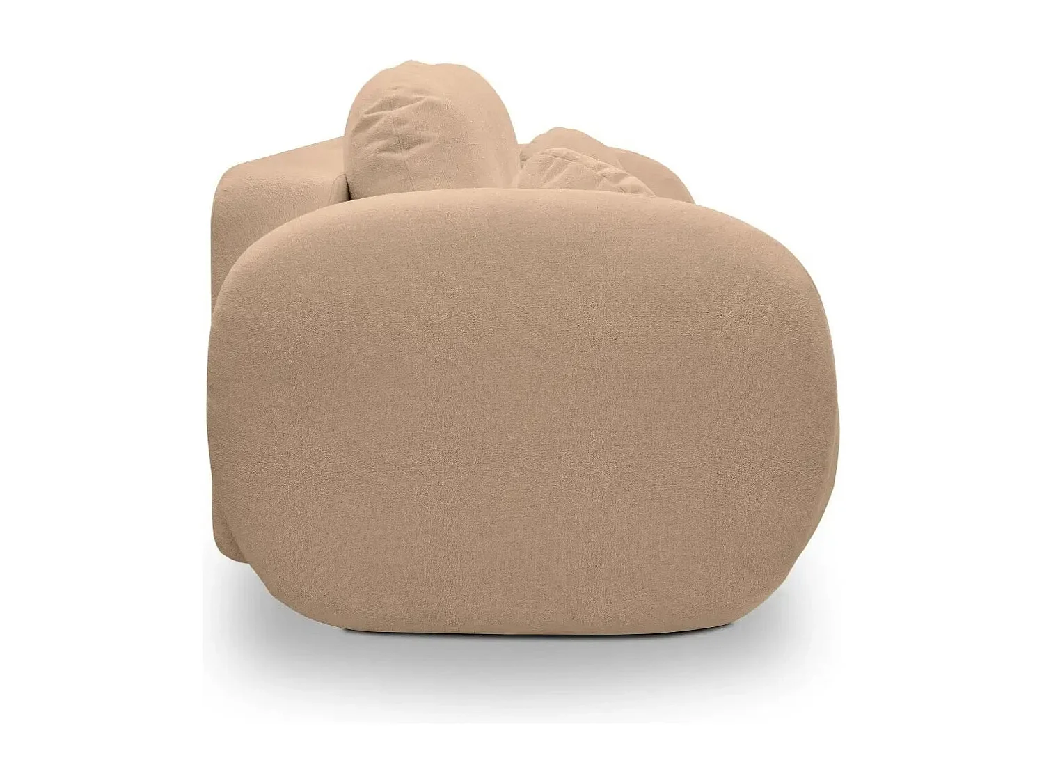 SANTIAGO - Canapé droit tissu bouclette - Café