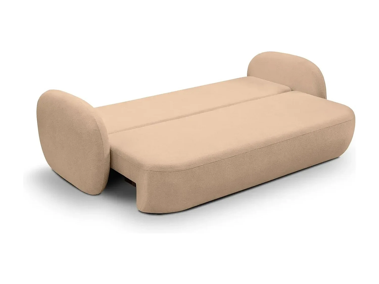 SANTIAGO - Canapé droit tissu bouclette 3 places - Café