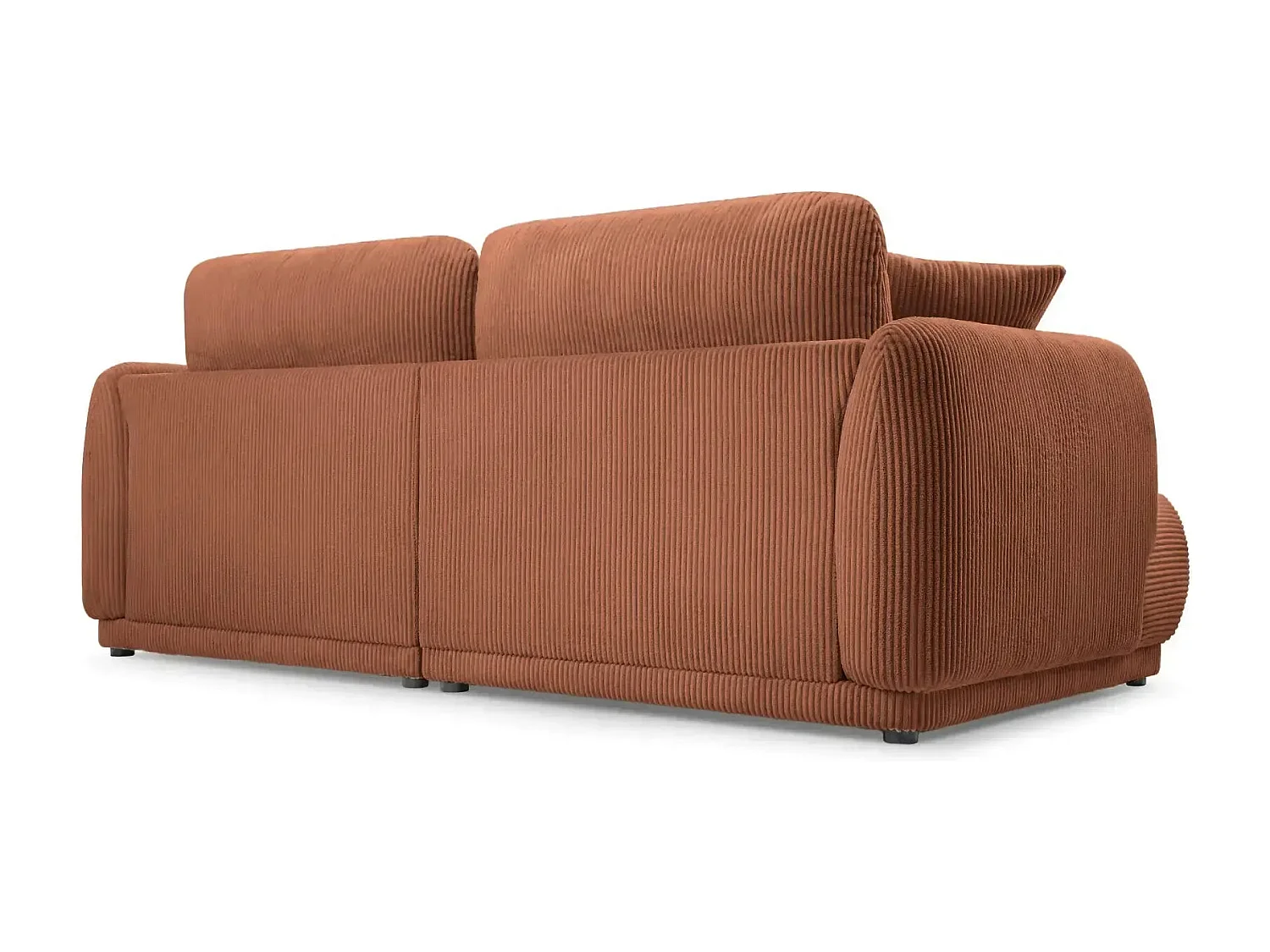 ROSALIE - Canapé droit 2 places velours cotelé - Terracotta