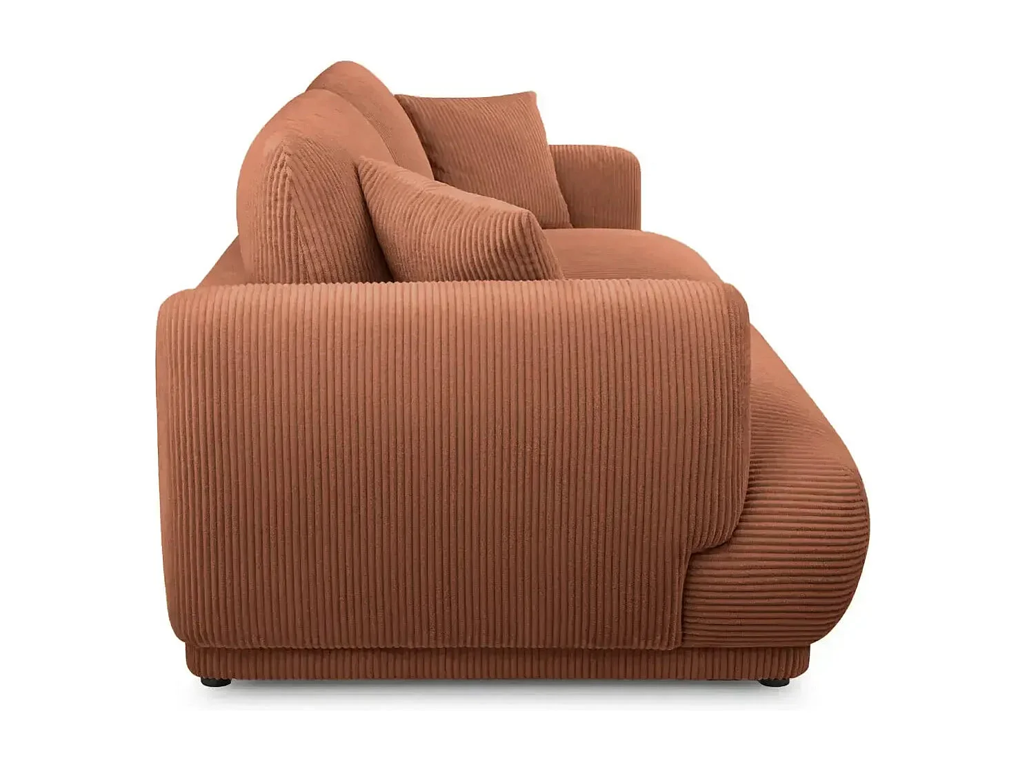 ROSALIE - Canapé droit 2 places velours cotelé 2 places - Terracotta
