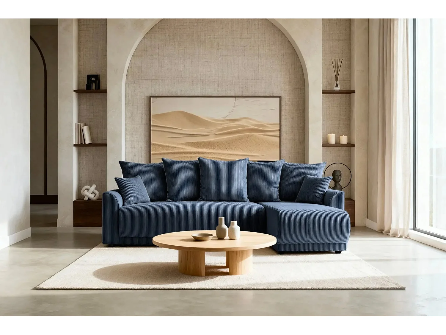 RIO - Canapé d'angle - Bleu