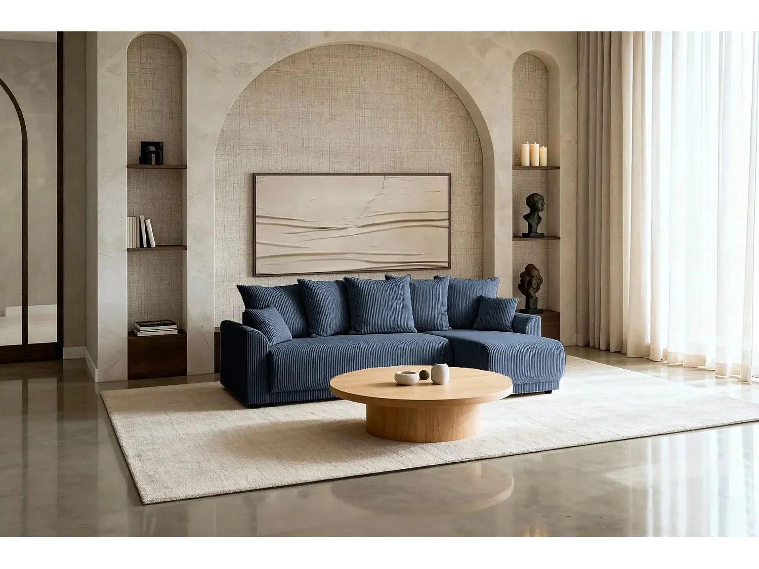 RIO - Canapé d'angle - Bleu