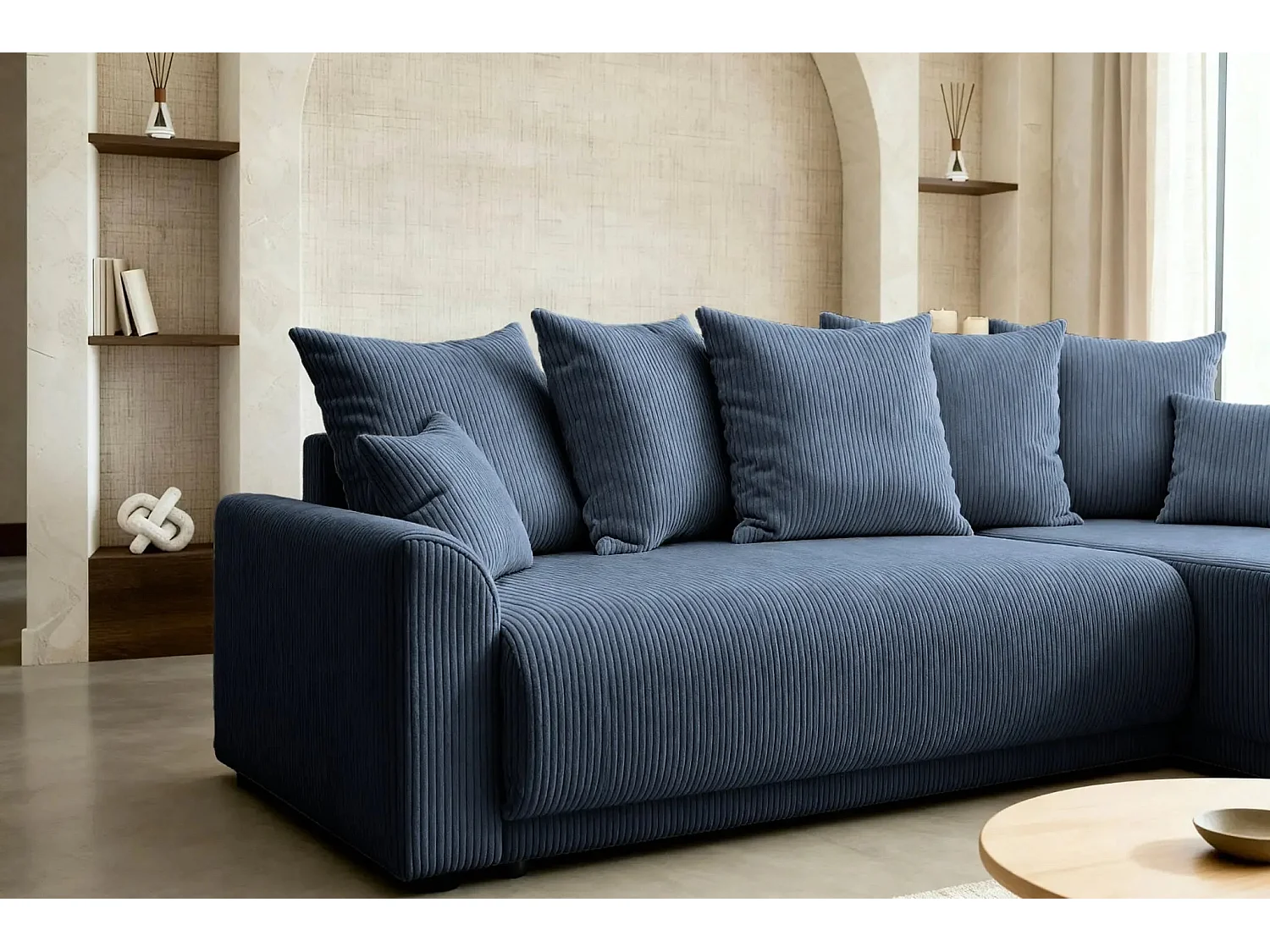 RIO - Canapé d'angle 3 places - Bleu