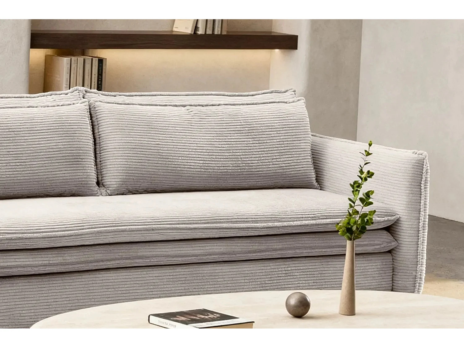 OSCAR - Canapé droit convertible 3 places 3 places - Beige