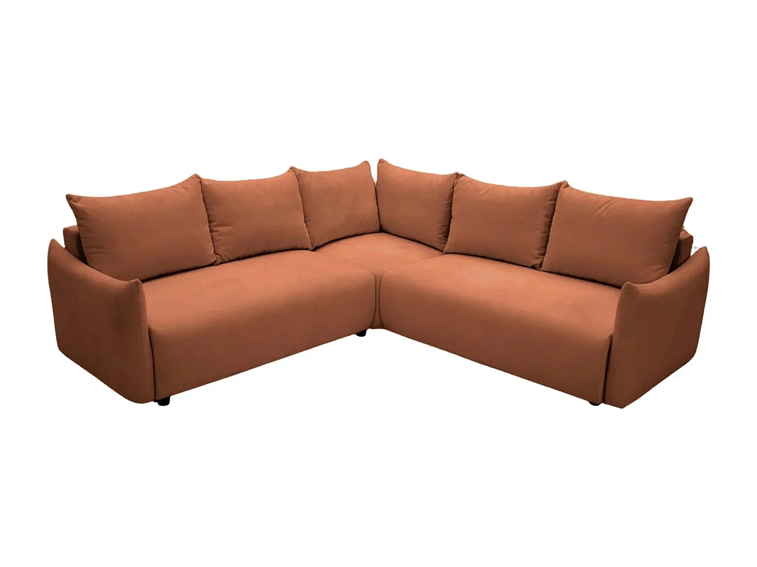 OCEANE - Canapé panoramique 5 places - Terracotta