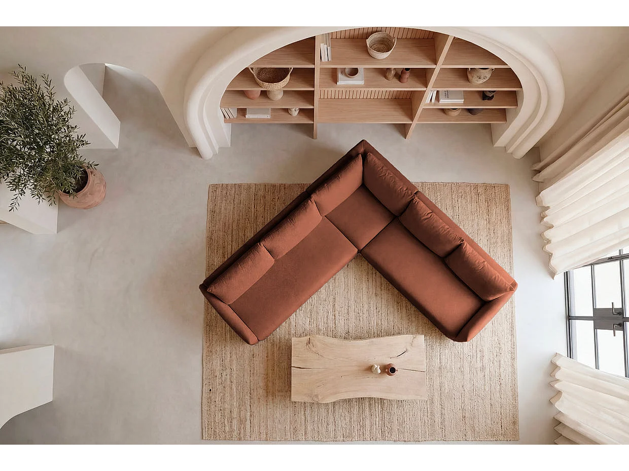 OCEANE - Canapé panoramique 5 places - Terracotta
