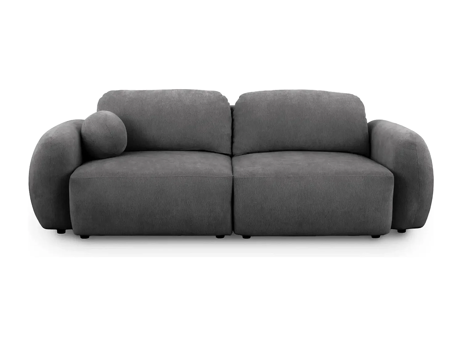 MARTIN - Canapé droit tissu chiné - Gris Foncé