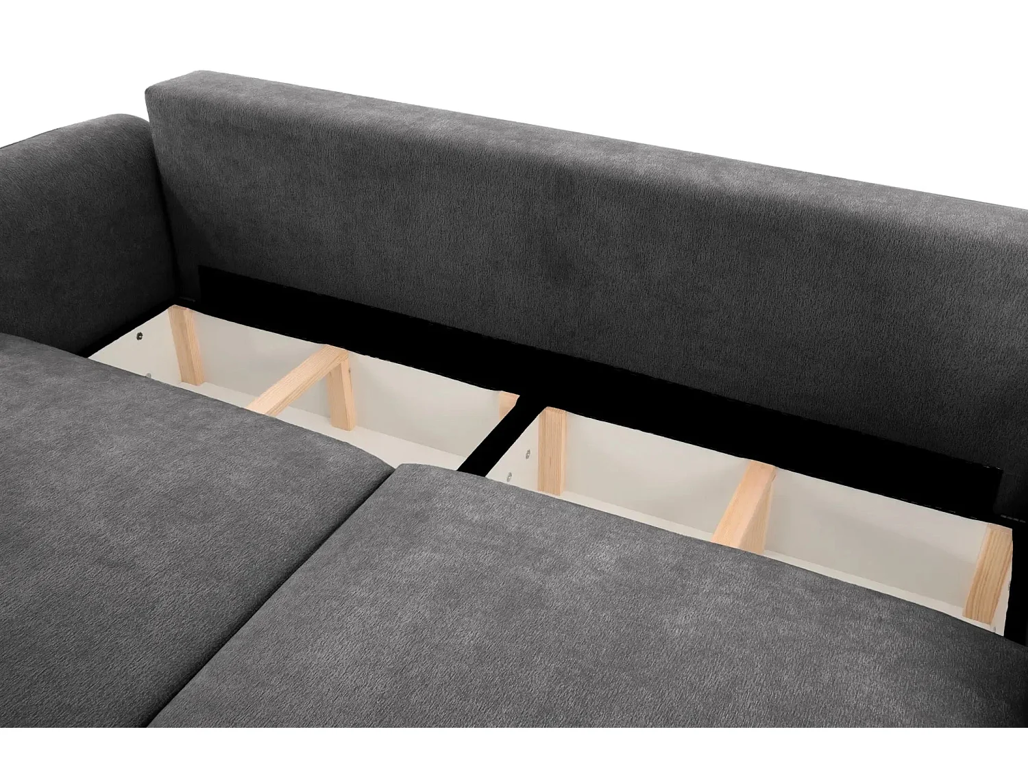 MARTIN - Canapé droit tissu chiné 2 places - Gris Foncé