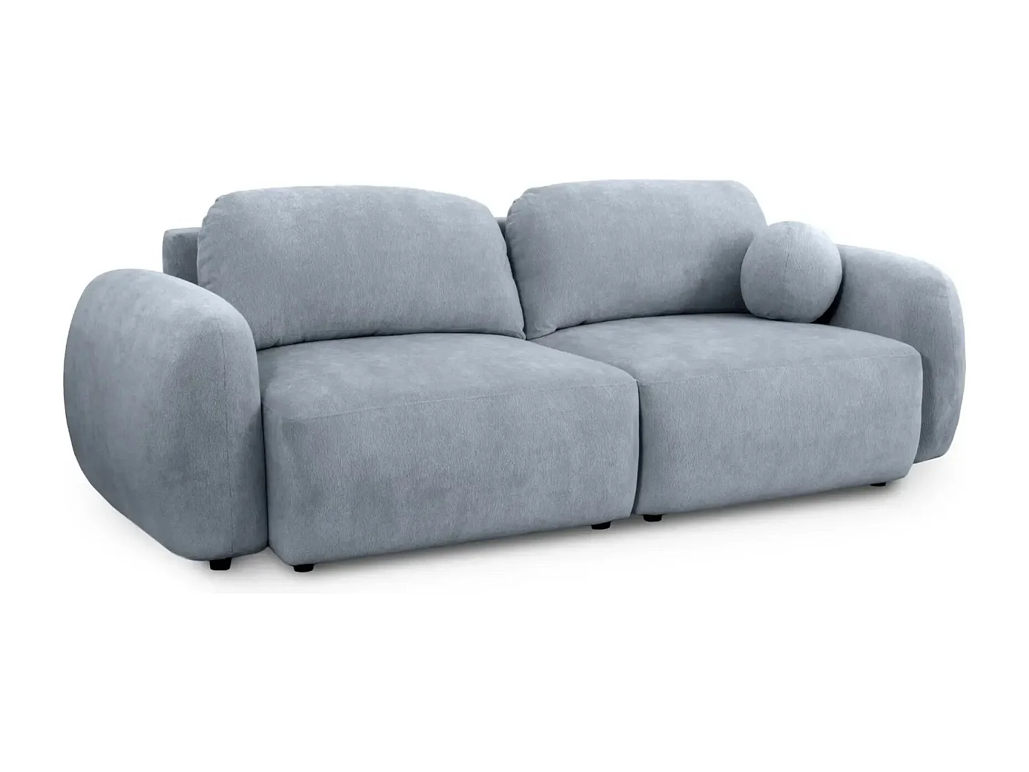 MARTIN - Canapé droit tissu chiné - Bleu