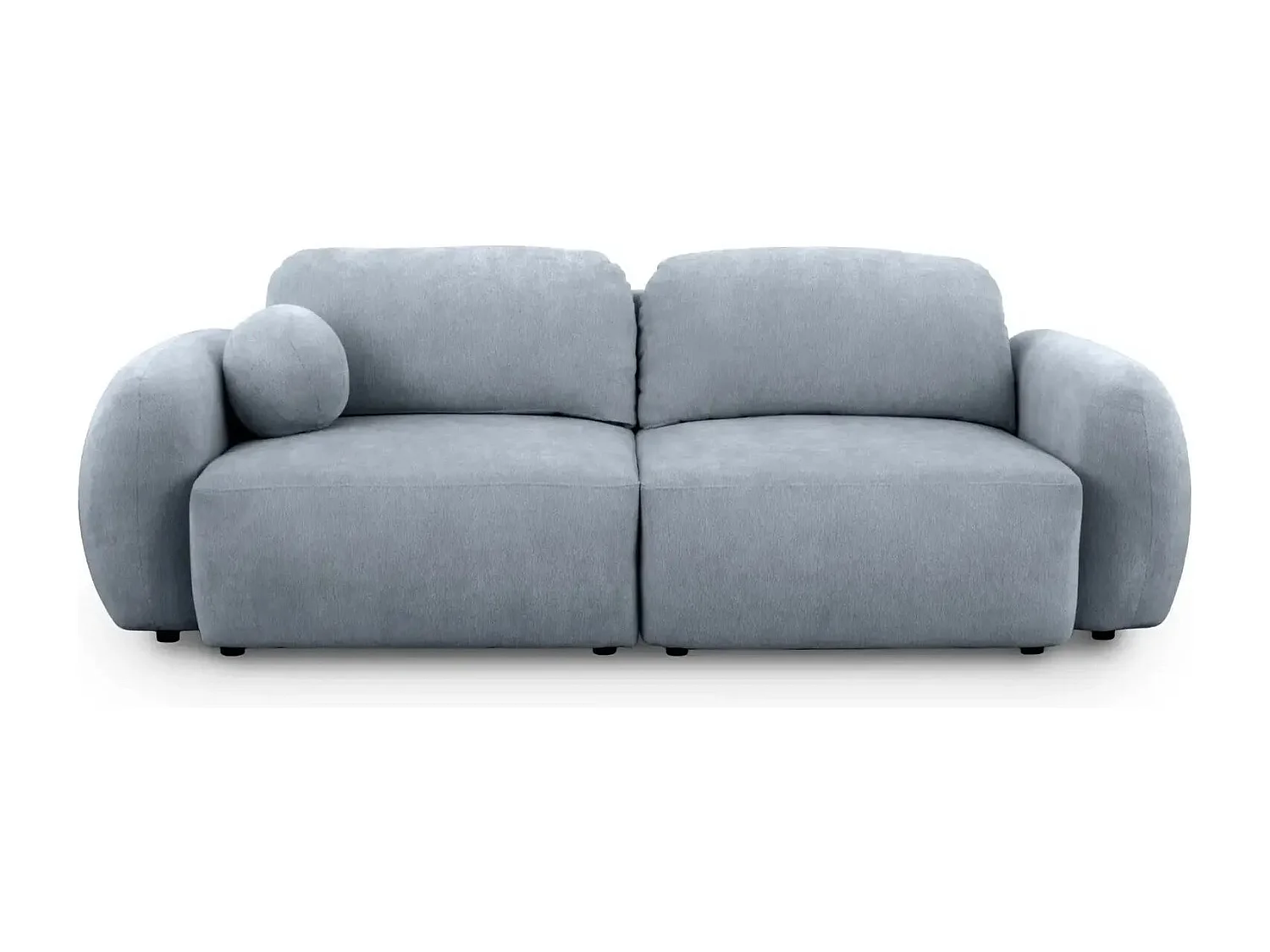 MARTIN - Canapé droit tissu chiné 2 places - Bleu