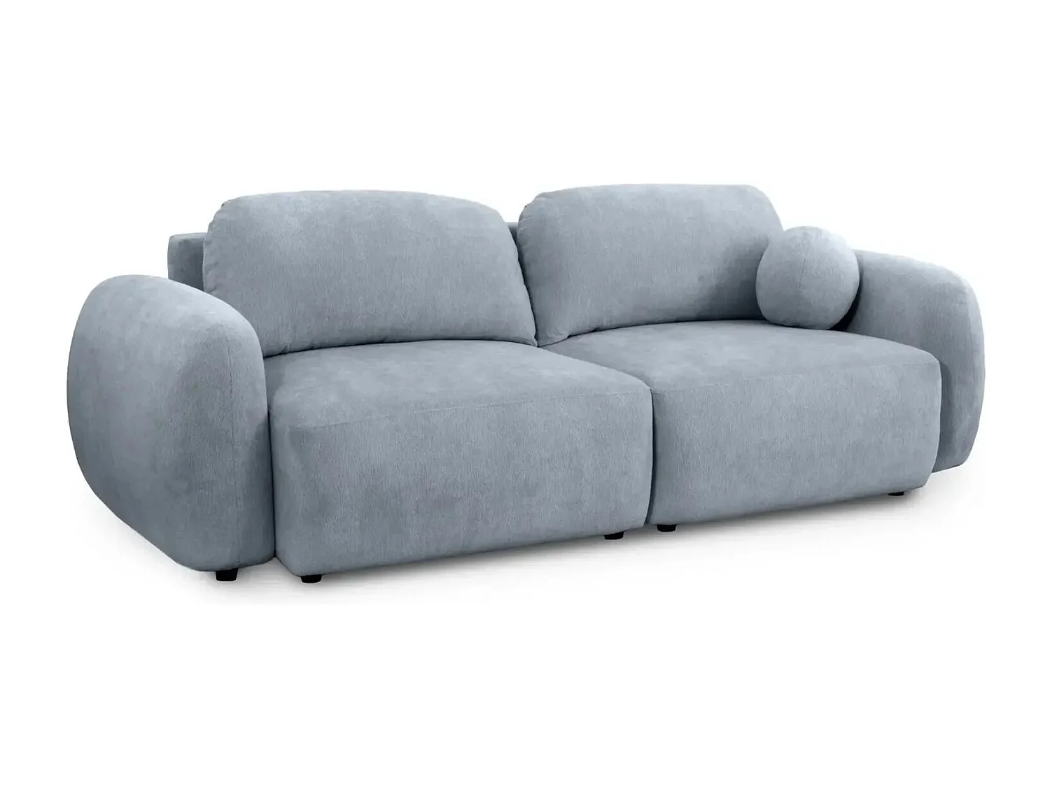 MARTIN - Canapé droit tissu chiné 2 places - Bleu