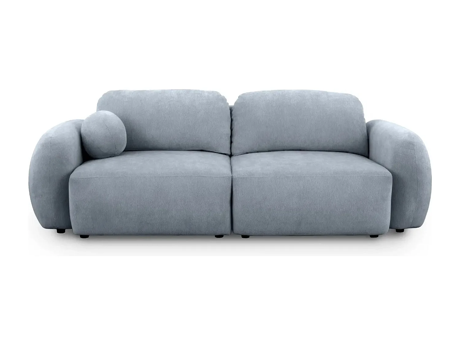 MARTIN - Canapé droit tissu chiné 2 places - Bleu