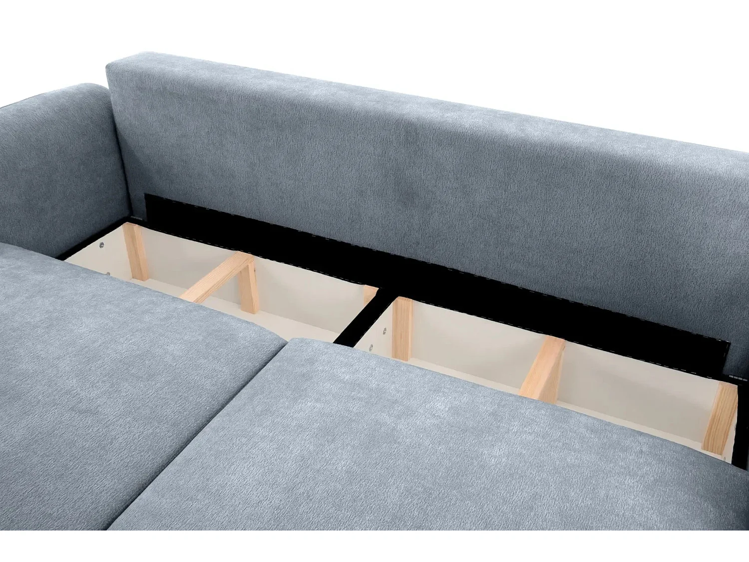 MARTIN - Canapé droit tissu chiné 2 places - Bleu