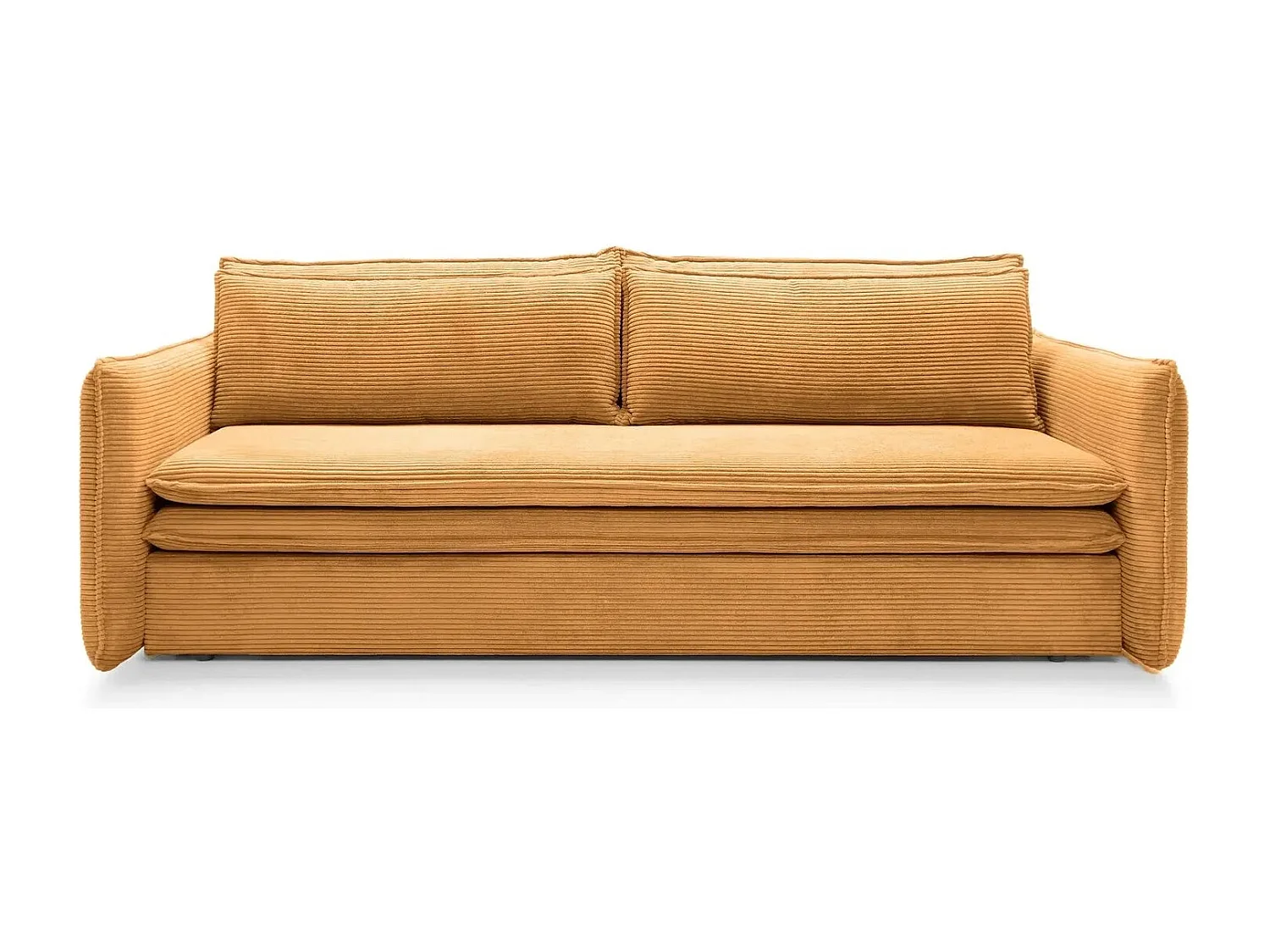 OSCAR - Canapé droit convertible 3 places 3 places - Moutarde