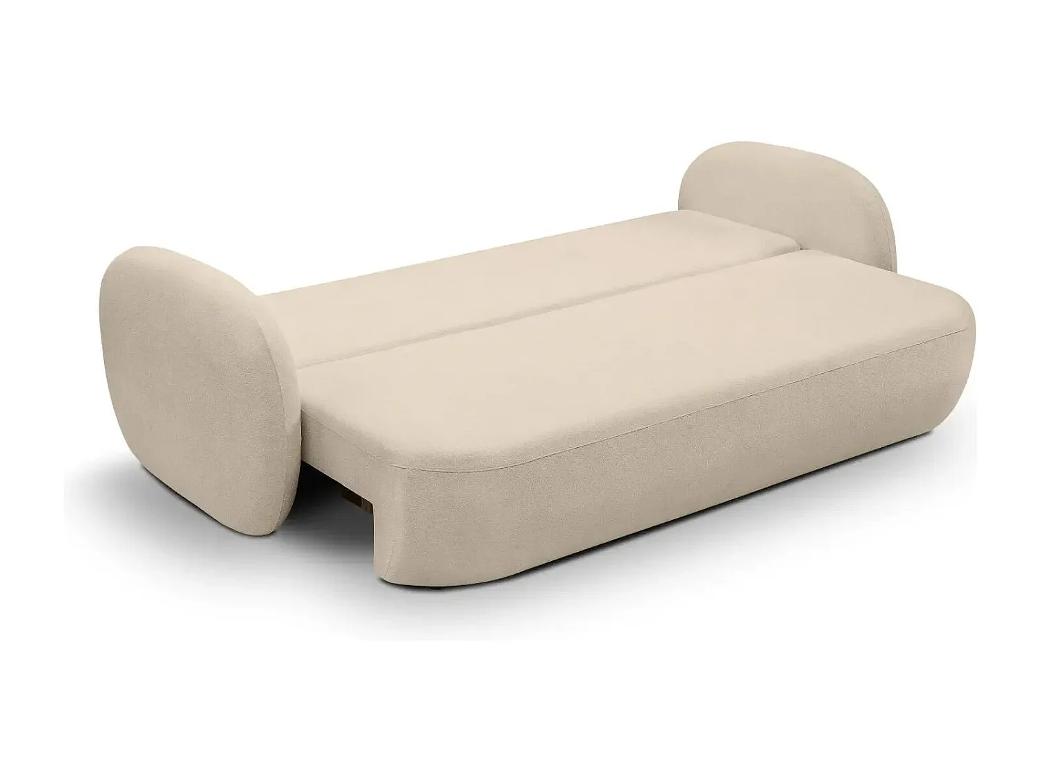 SANTIAGO - Canapé droit tissu bouclette - Taupe