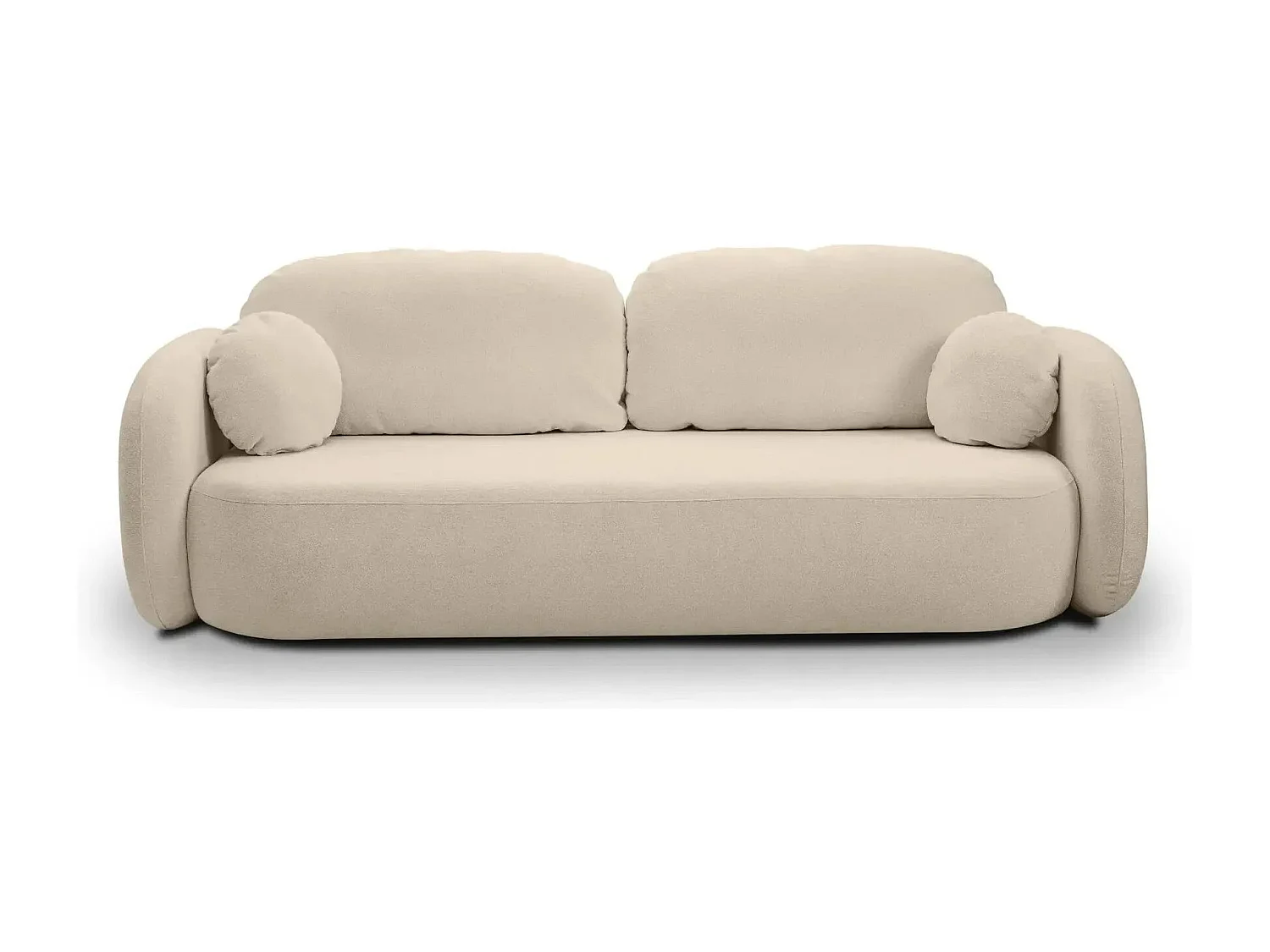 SANTIAGO - Canapé droit tissu bouclette 3 places - Taupe