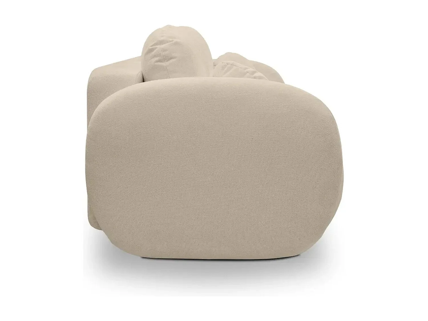 SANTIAGO - Canapé droit tissu bouclette 3 places - Taupe