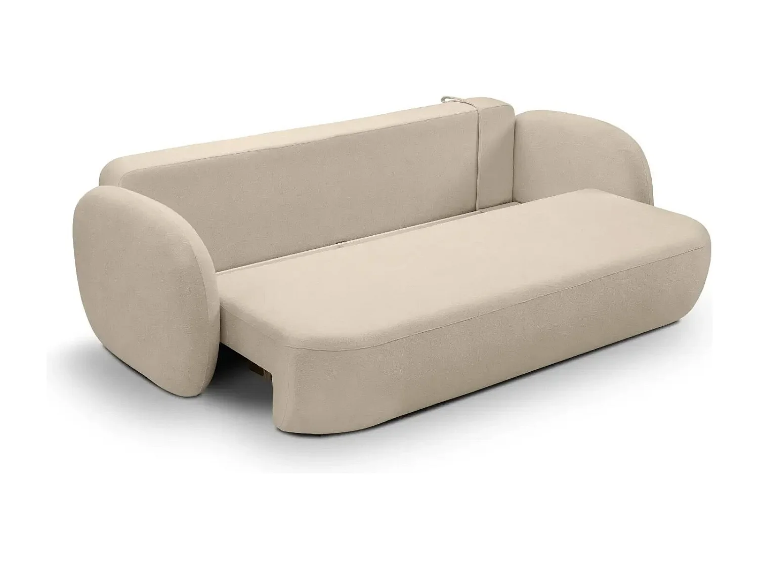 SANTIAGO - Canapé droit tissu bouclette 3 places - Taupe