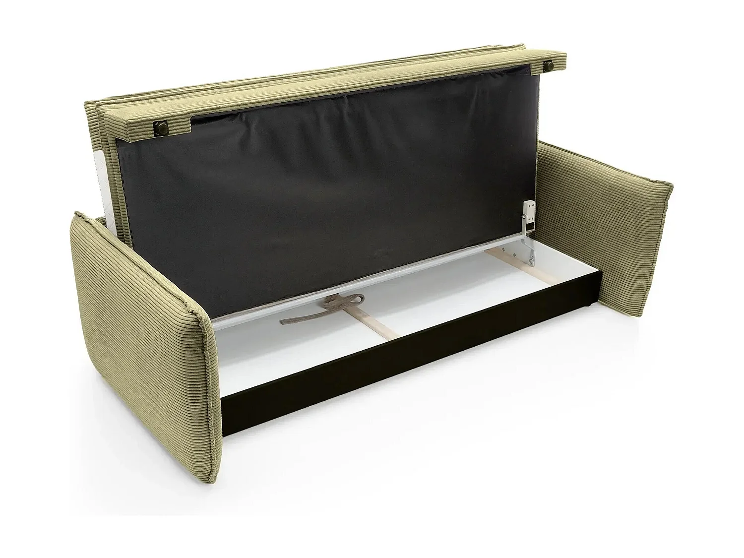 OSCAR - Canapé droit convertible 3 places - Vert Olive