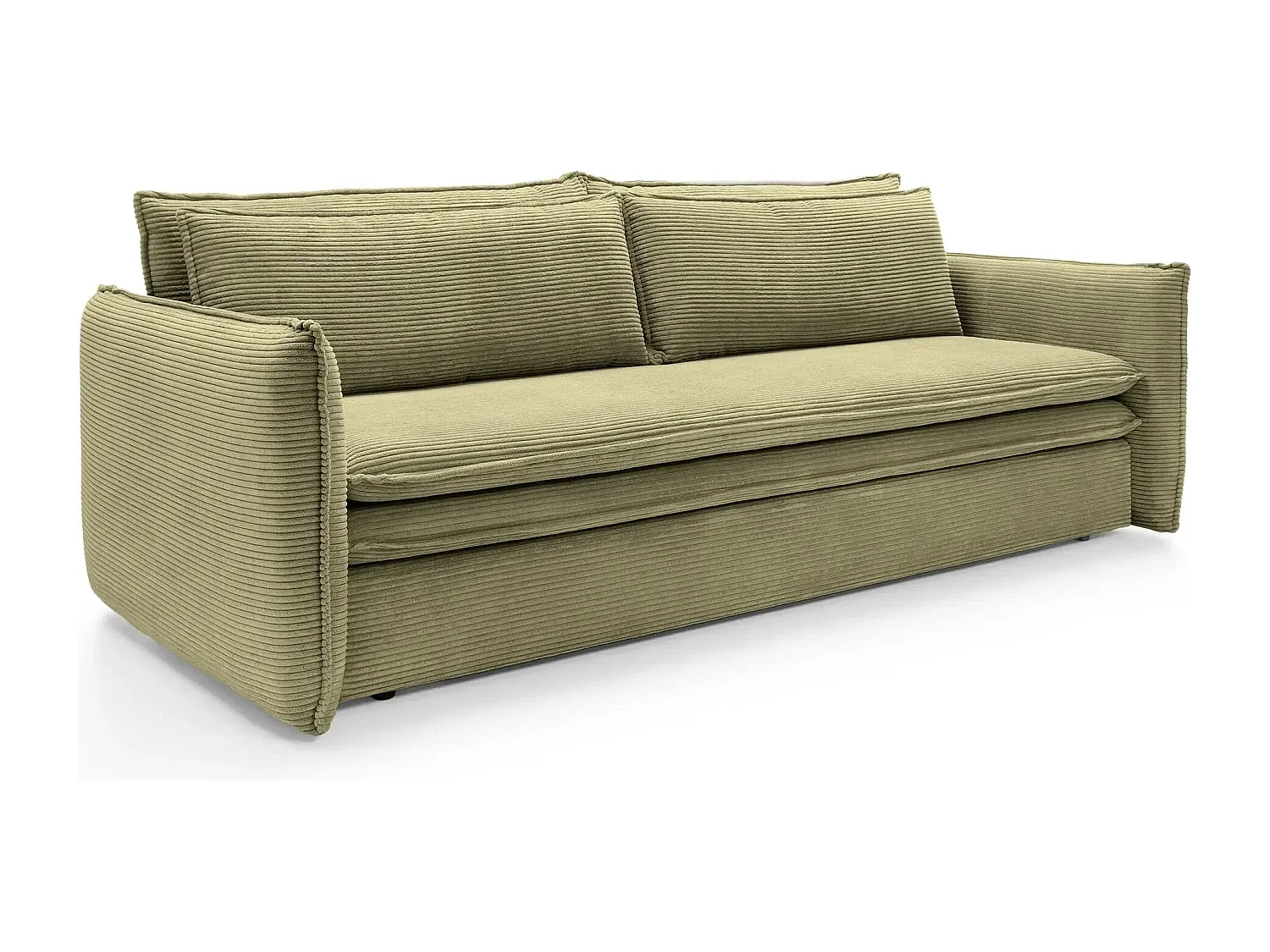 OSCAR - Canapé droit convertible 3 places - Vert Olive