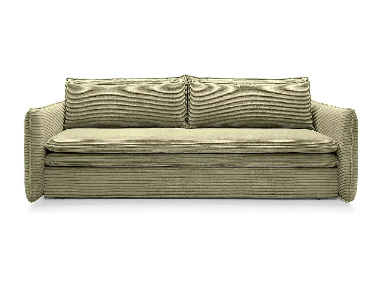 OSCAR - Canapé droit convertible 3 places 3 places - Vert Olive