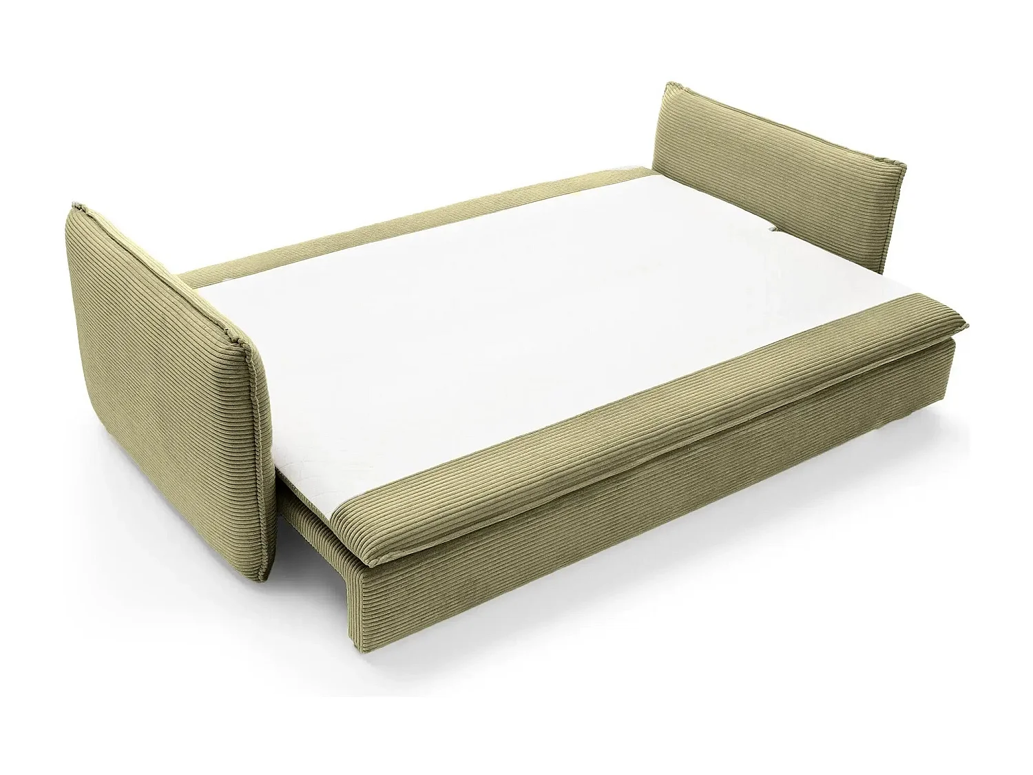 OSCAR - Canapé droit convertible 3 places 3 places - Vert Olive