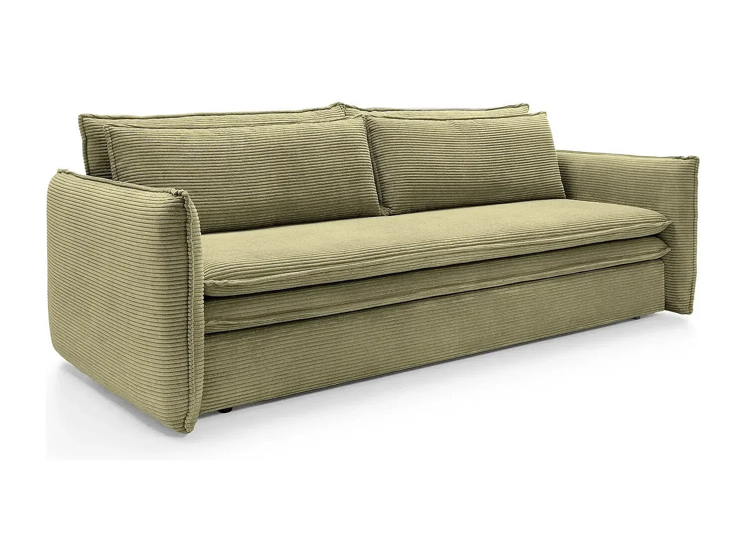 OSCAR - Canapé droit convertible 3 places 3 places - Vert Olive