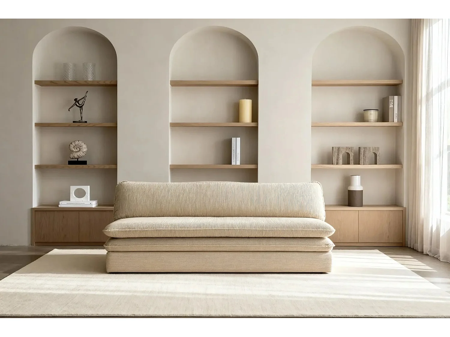 OSCAR MINI - Canapé droit - Beige