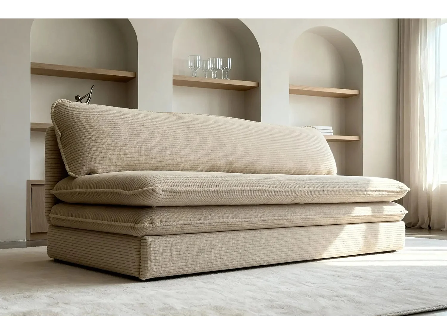 OSCAR MINI - Canapé droit - Beige