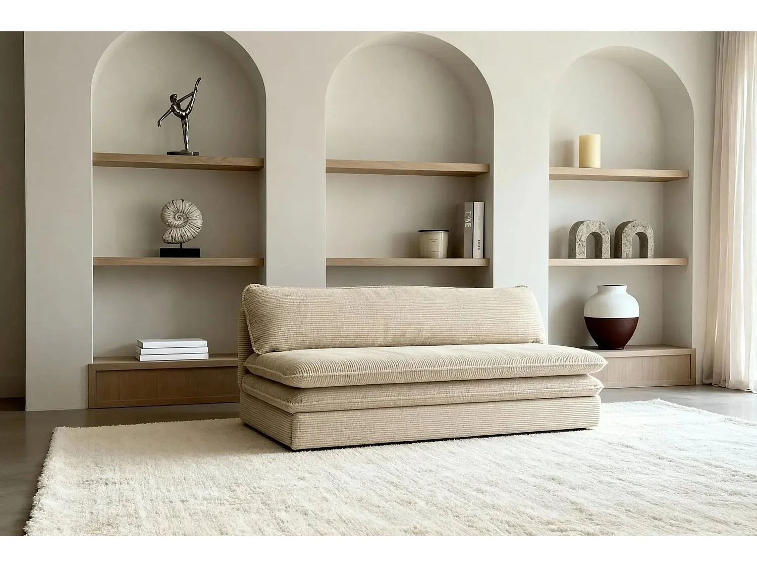 OSCAR MINI - Canapé droit - Beige