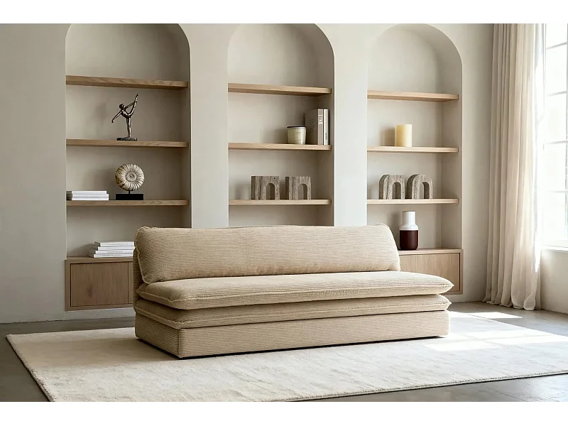 OSCAR MINI - Canapé droit 2 places - Beige