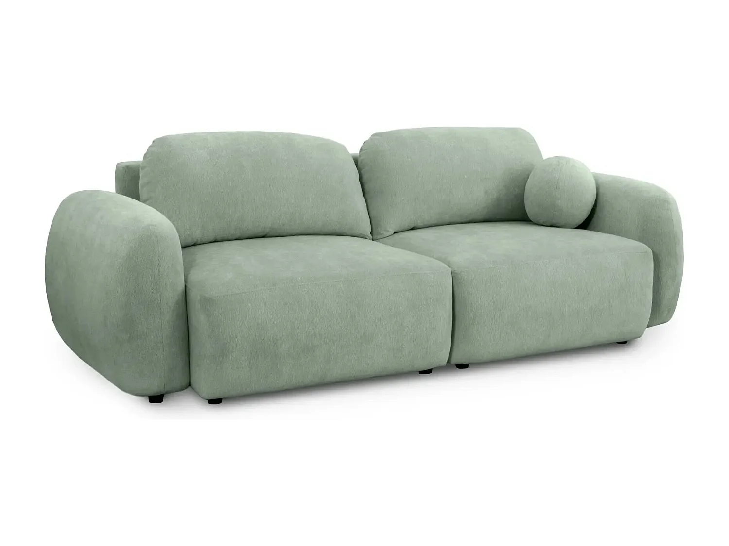 MARTIN - Canapé droit tissu chiné - Vert